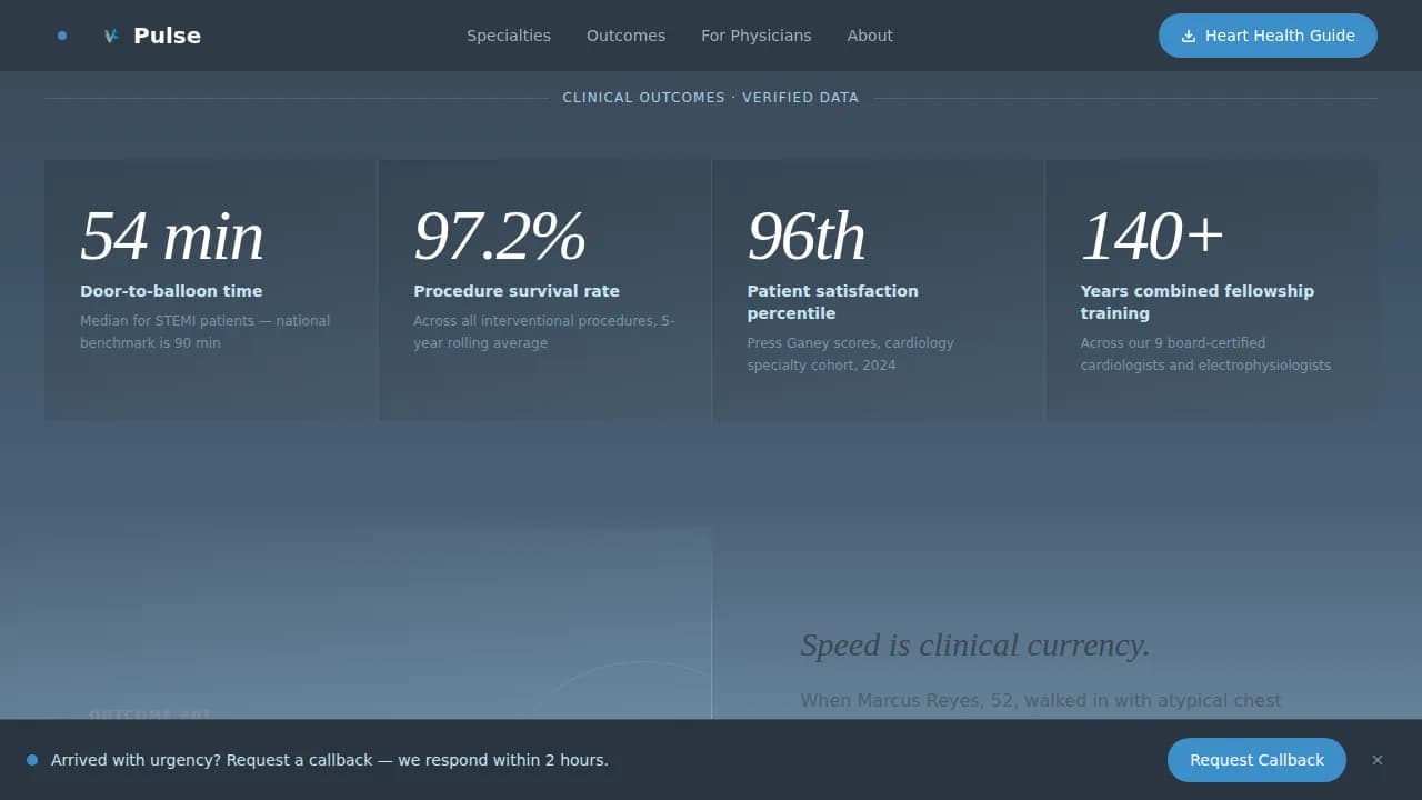 Pulse — Evidence-Based Cardiology Landing Page Template