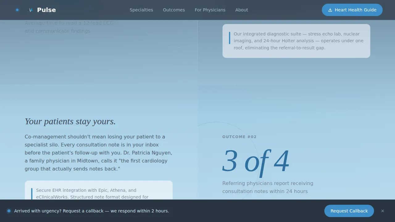 Pulse — Evidence-Based Cardiology Landing Page Template