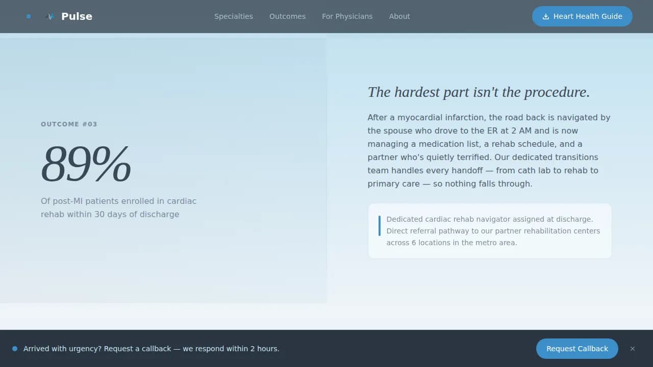 Pulse — Evidence-Based Cardiology Landing Page Template