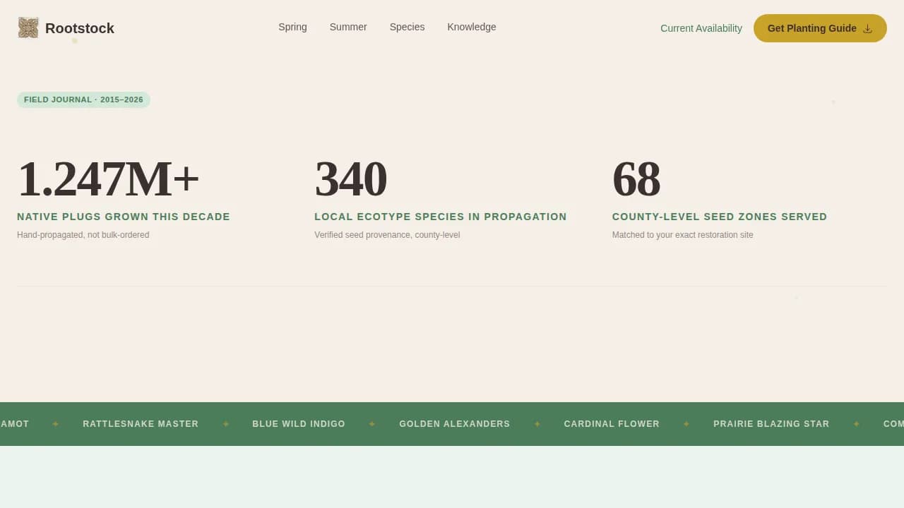 Rootstock — Ecological Horticulture Gallery Landing Page Template