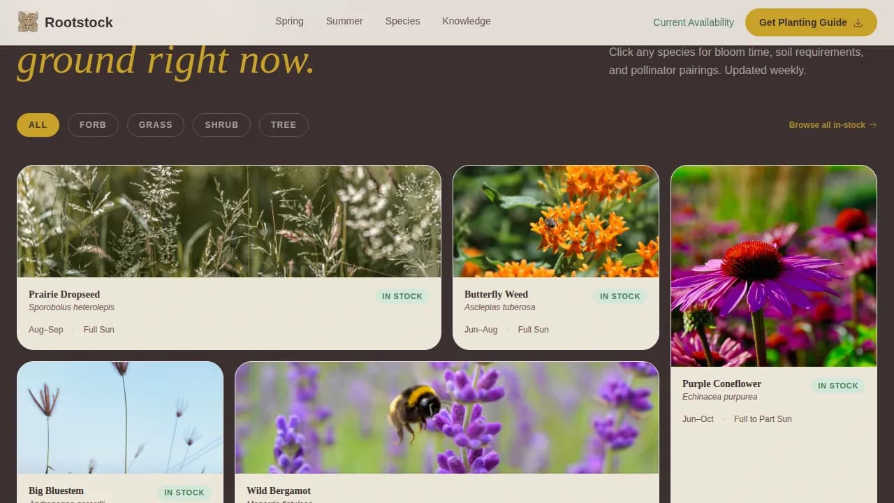 Rootstock — Ecological Horticulture Gallery Landing Page Template