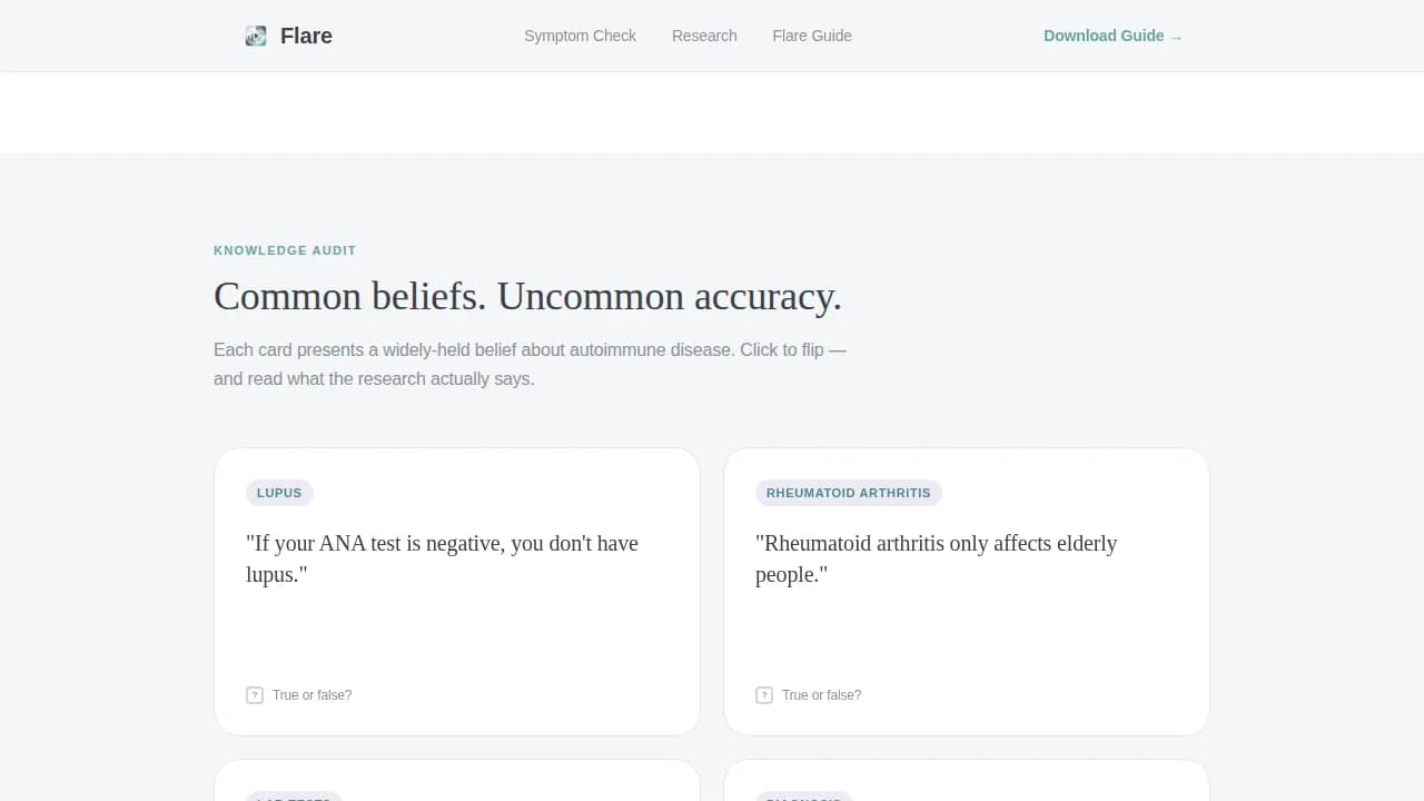 Flare — Innovative Rheumatology Clinic Landing Page Template