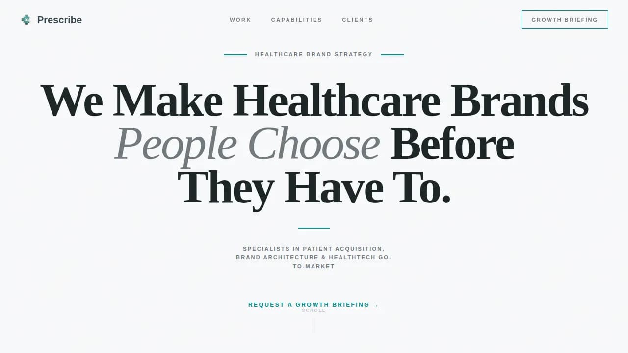 Prescribe — Results-Driven Wellness Agency Landing Page Template