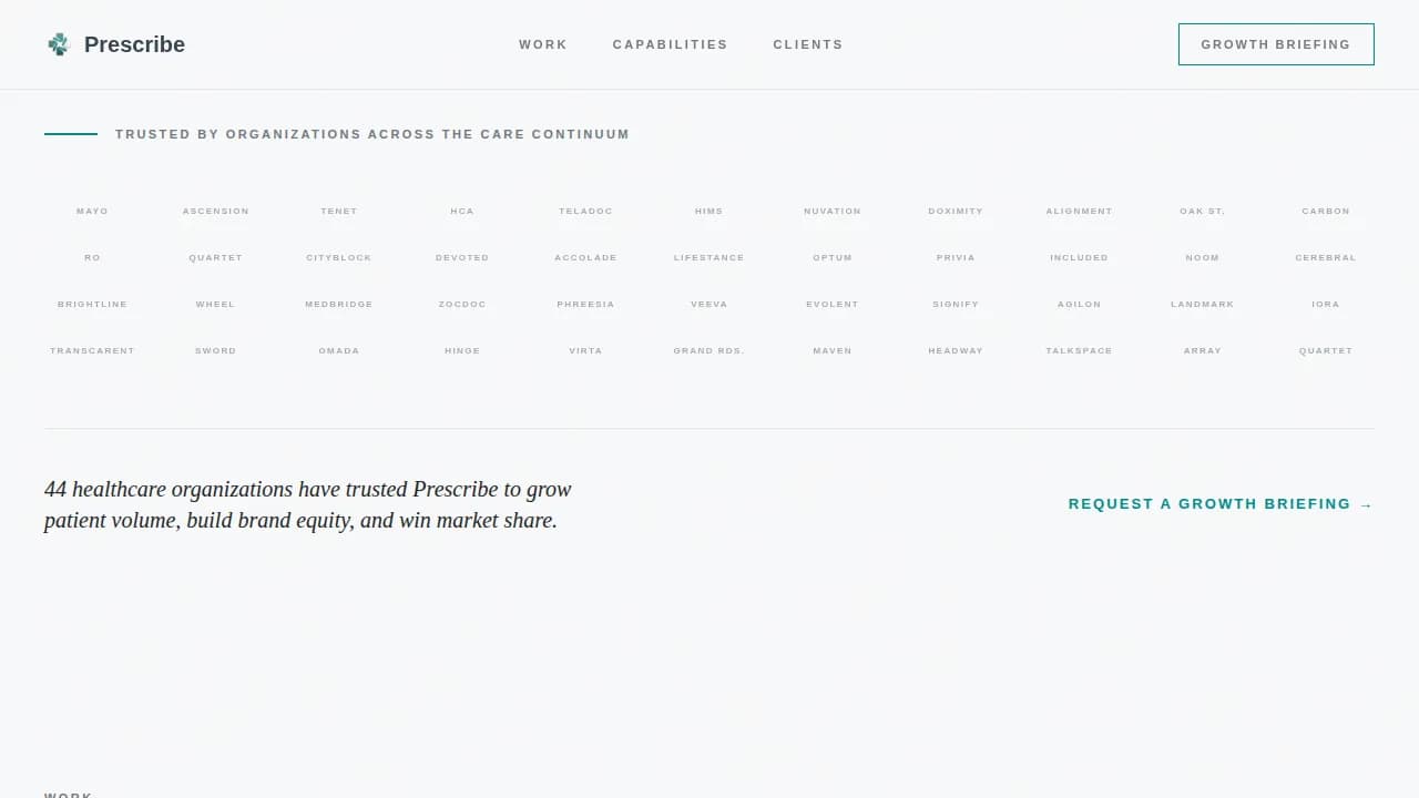 Prescribe — Results-Driven Wellness Agency Landing Page Template