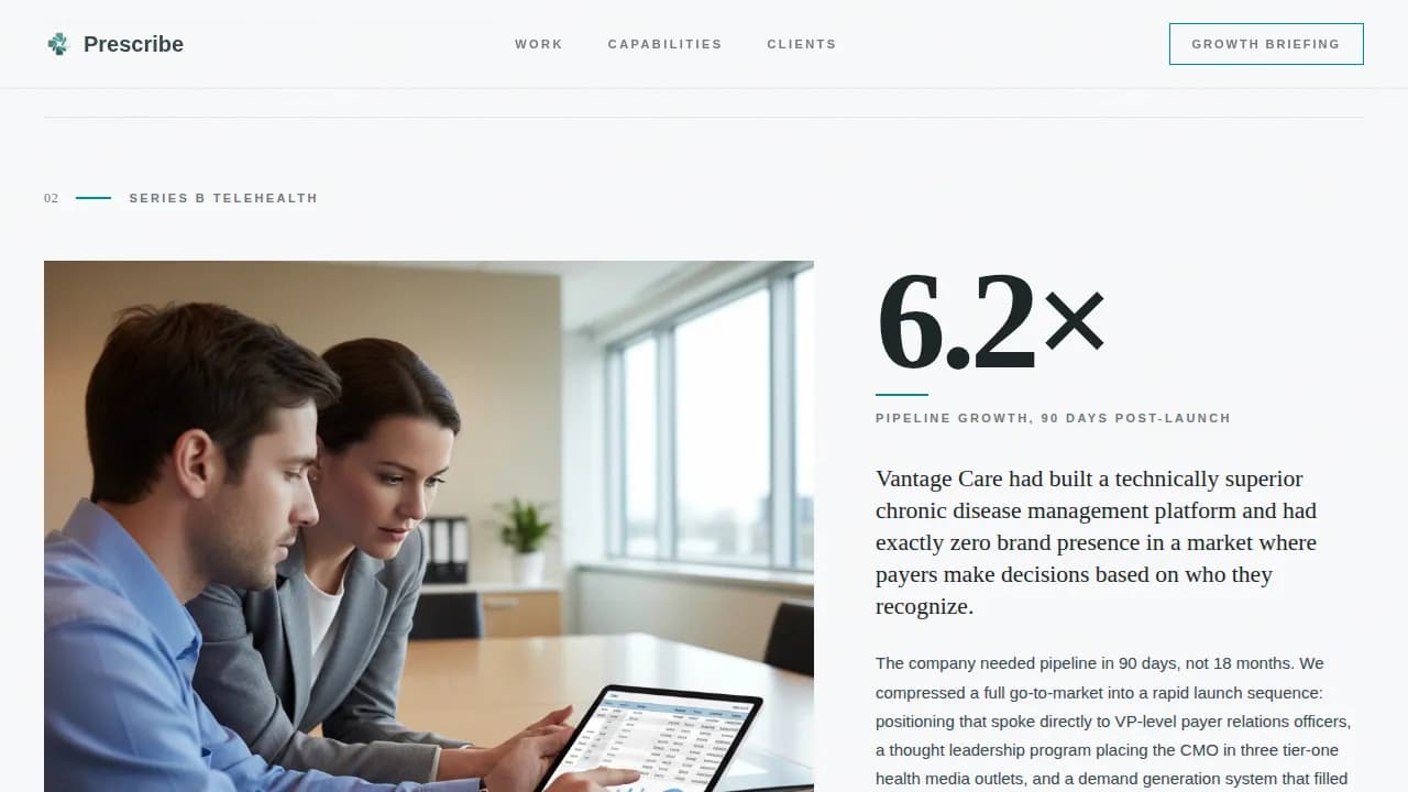 Prescribe — Results-Driven Wellness Agency Landing Page Template