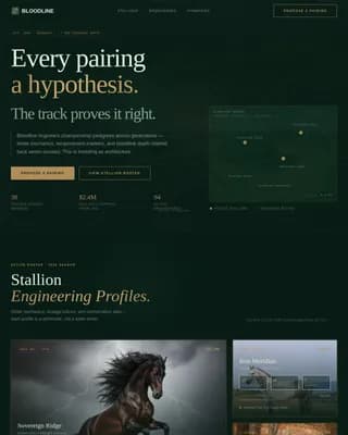 Bloodline — Precision Equestrian Breeding Landing Page Template