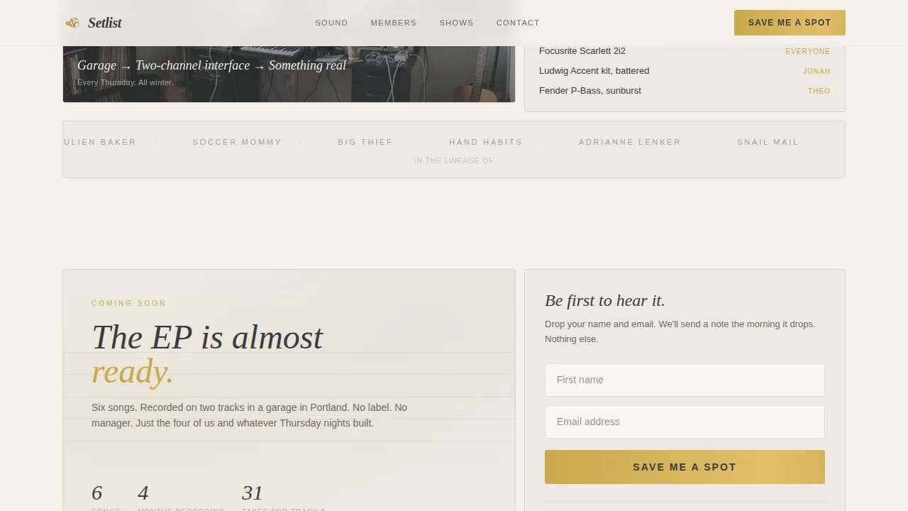 Side Project & Hobby Showcase Pre-Launch Website Template
