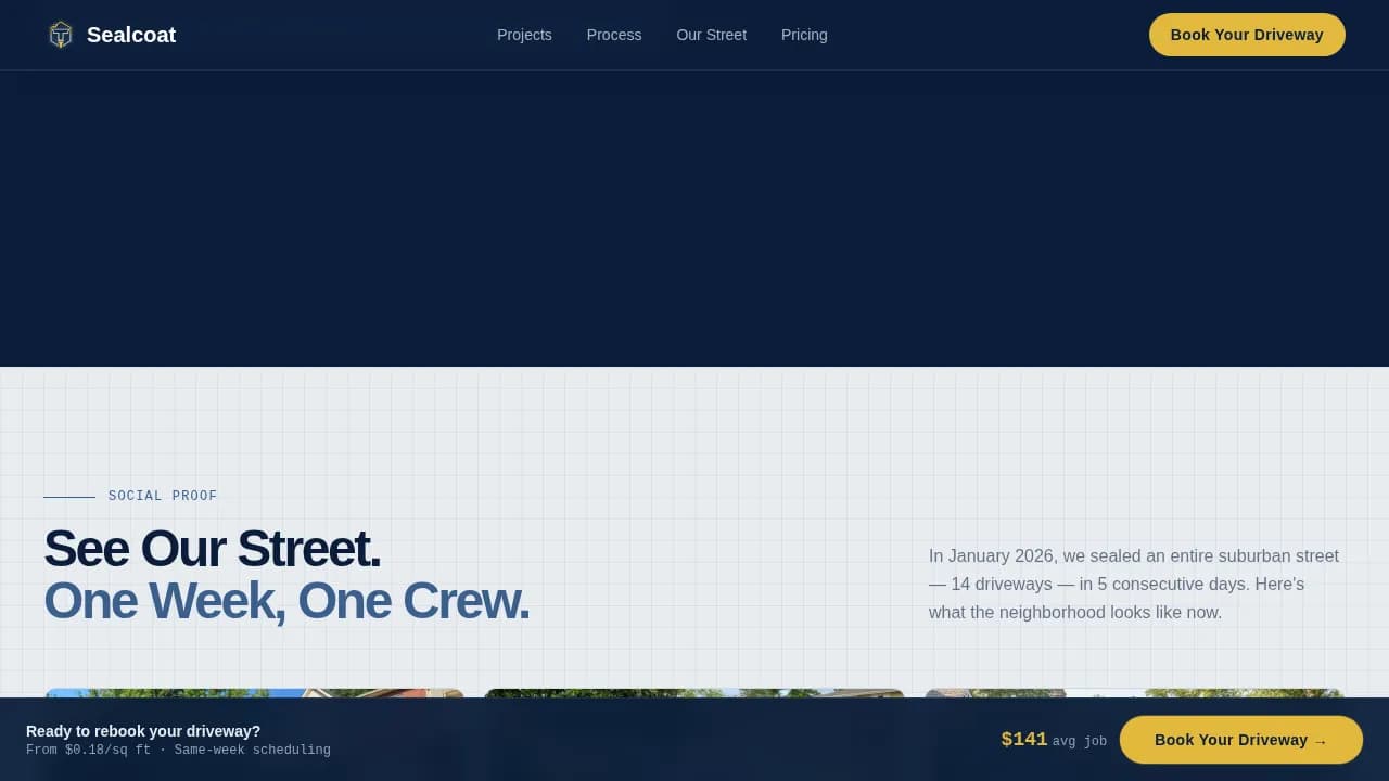Driveway Renovation Booking Website Template