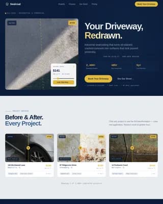 Driveway Renovation Booking Website Template
