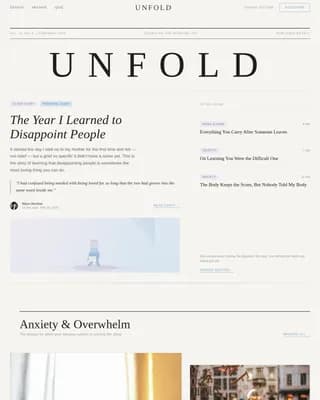 Unfold — Transformative Mental Health Blog Landing Page Template