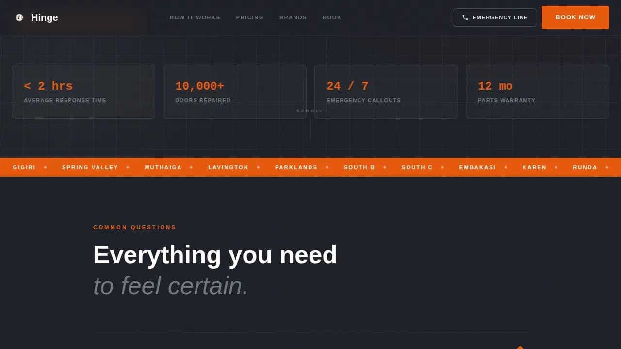 Hinge — Rapid Garage Door Repair Landing Page Template