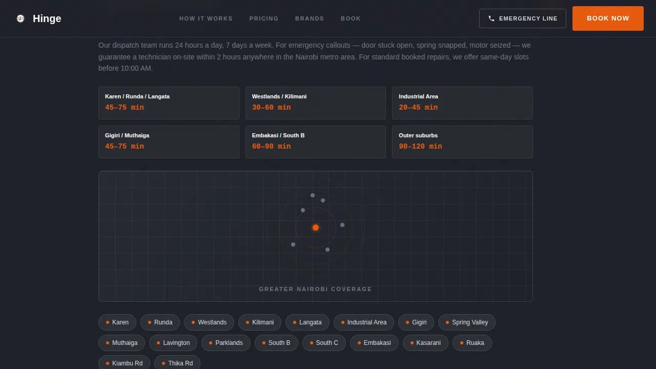 Hinge — Rapid Garage Door Repair Landing Page Template