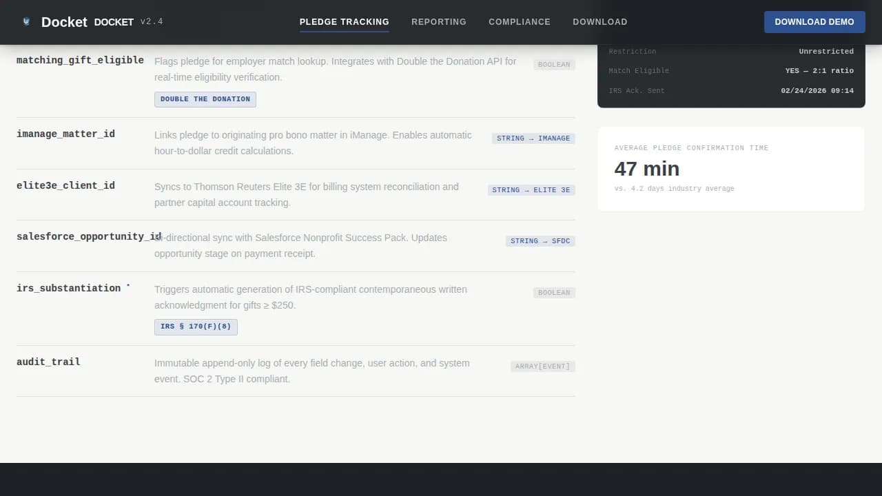 Docket — Powerful Legal Operations Landing Page Template