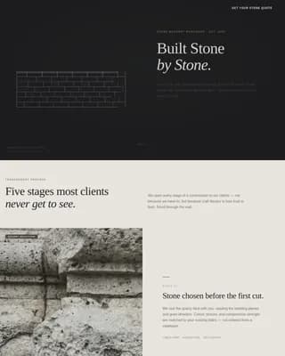 Hewn — Master Stone Masonry Landing Page Template