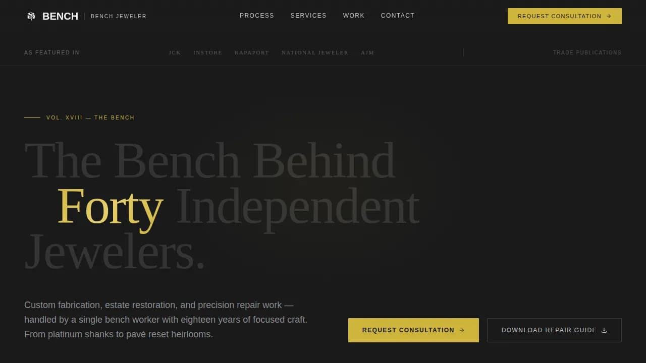 Jeweler & Bench Worker Blog Website Template