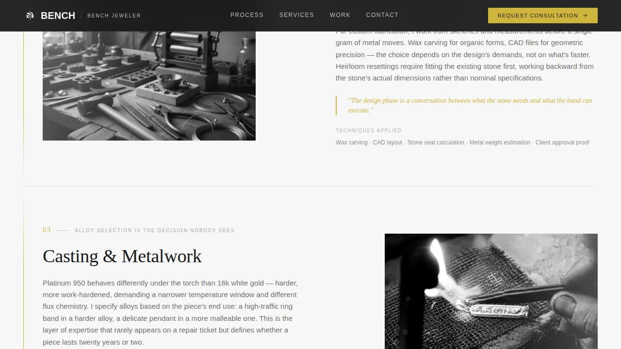 Jeweler & Bench Worker Blog Website Template