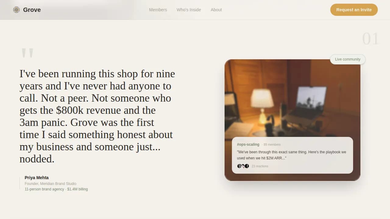 Grove — Premium Agency Network Landing Page Template
