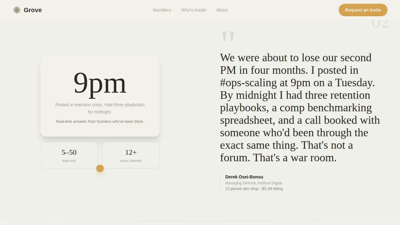 Grove — Premium Agency Network Landing Page Template