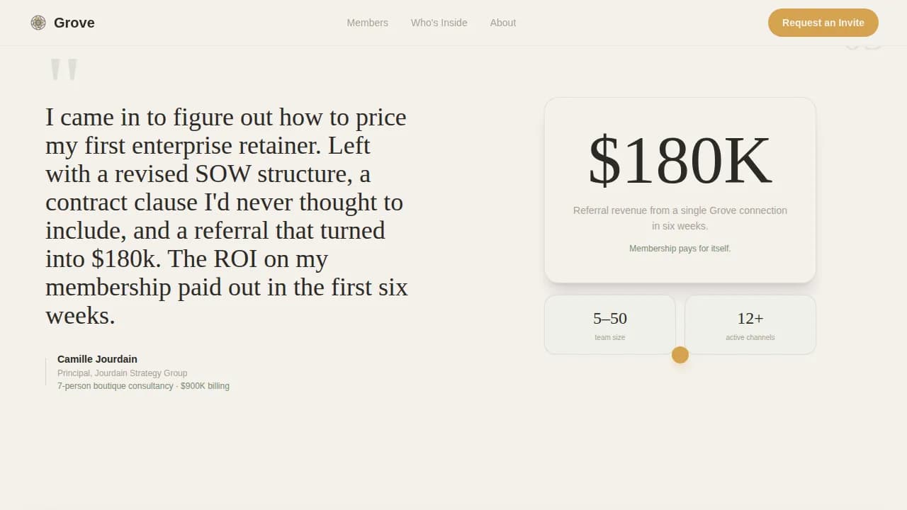 Grove — Premium Agency Network Landing Page Template