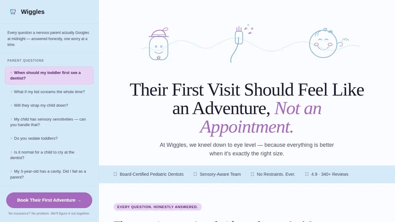 Pediatric Dentist Booking Website Template