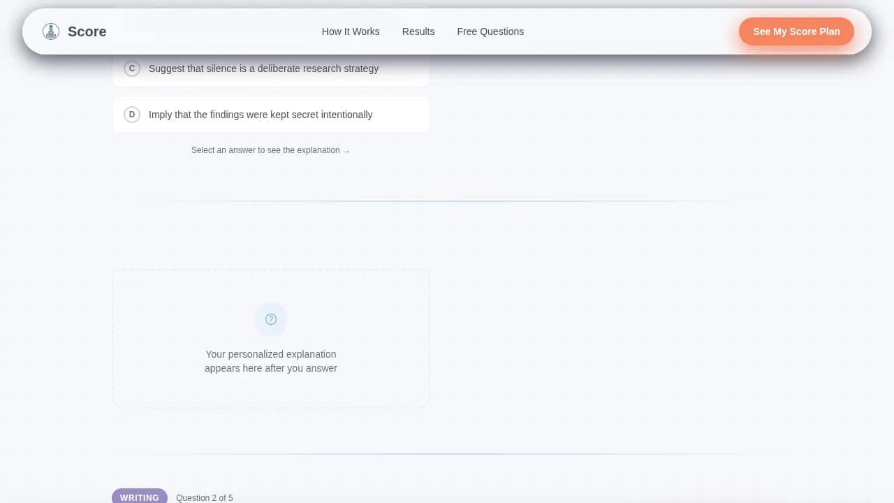 Score - Reverse-Engineer Your SAT ACT Success Landing Page Template