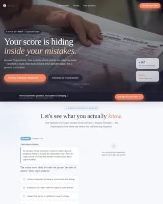 Score - Reverse-Engineer Your SAT ACT Success Landing Page Template