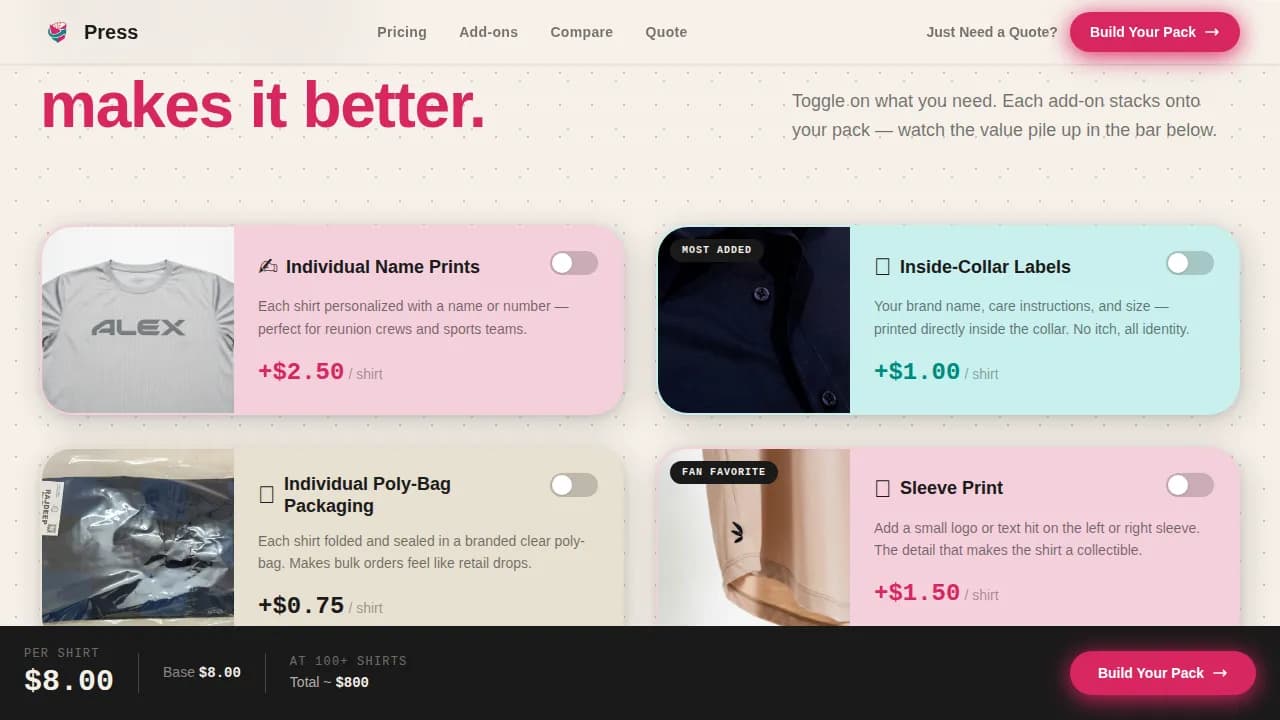 Local Brick & Mortar Business Pricing Website Template