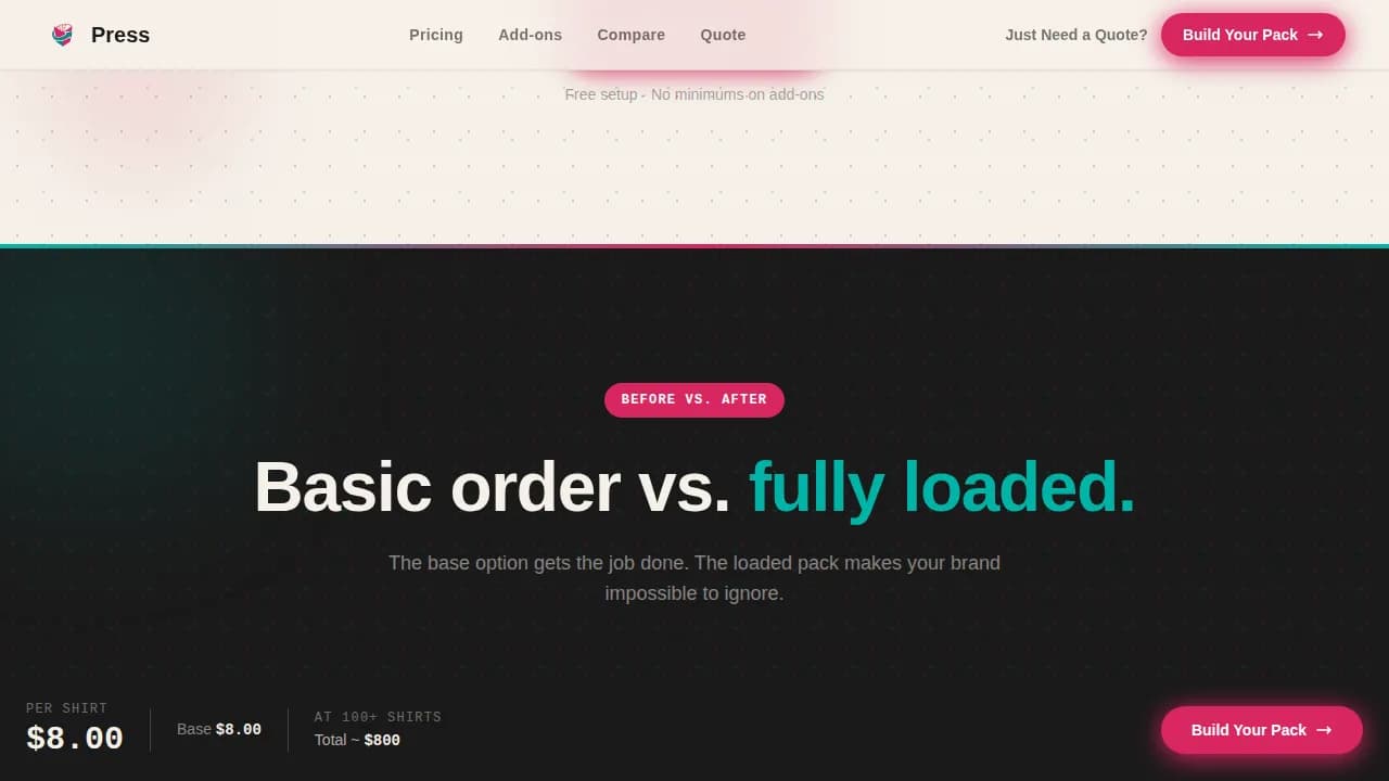 Local Brick & Mortar Business Pricing Website Template