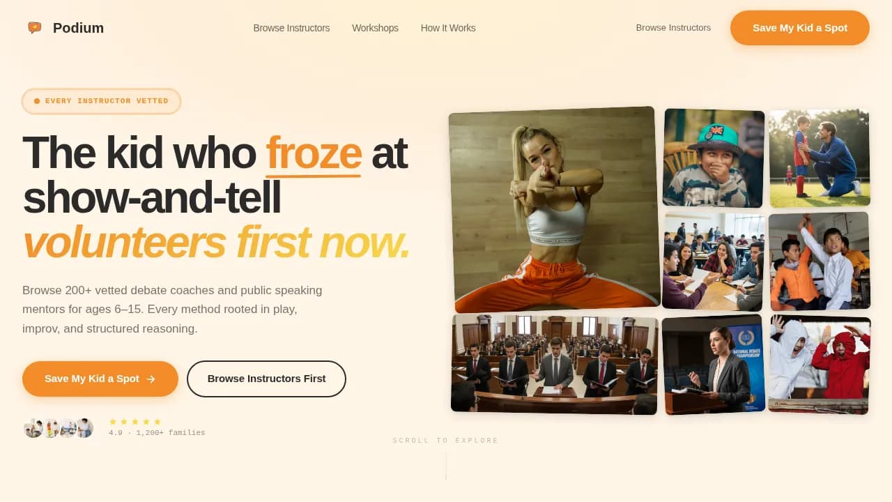 Amplify — Curated Debate Instructor Landing Page Template