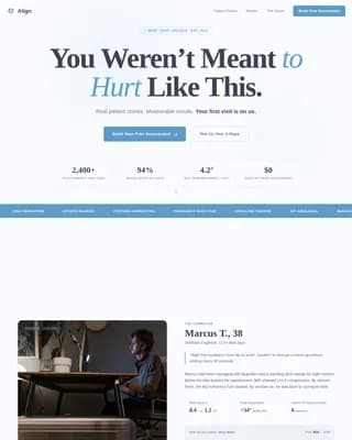 Back Pain Chiropractor Website Template with Patient Case Studies