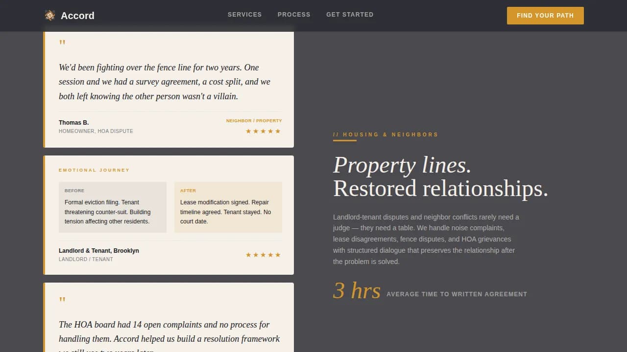 Bridge — Collaborative Conflict Resolution Landing Page Template