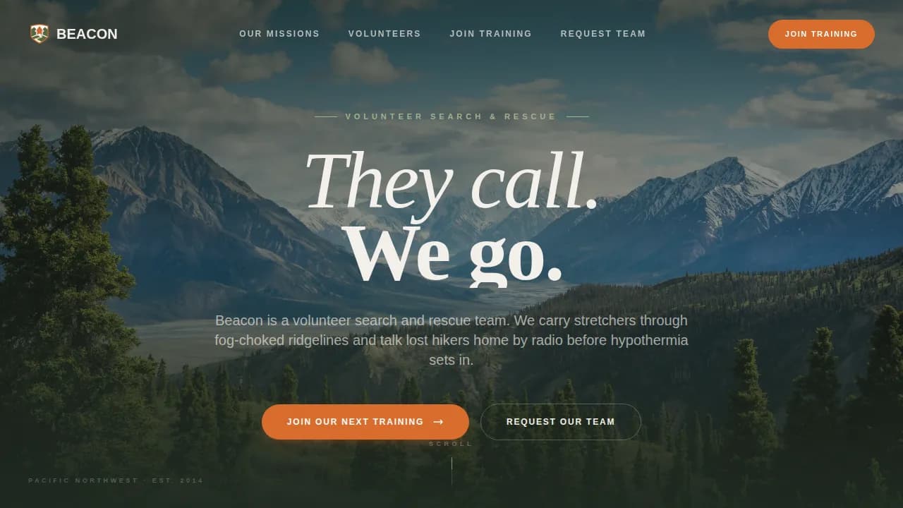 Rescue — Community Emergency Response Landing Page Template
