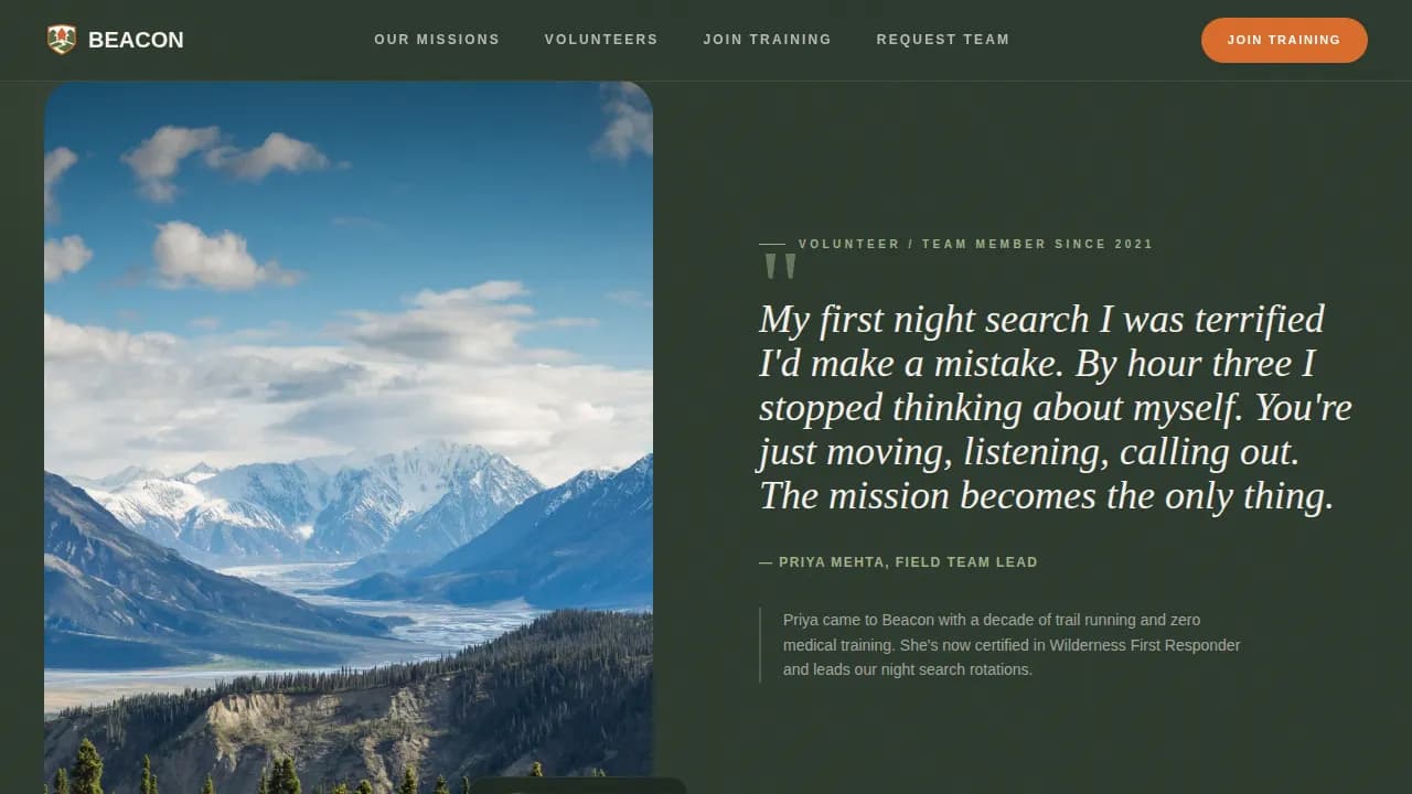 Rescue — Community Emergency Response Landing Page Template