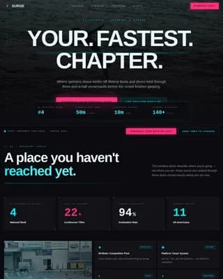 Swimming & Diving Leagues Booking Website Template