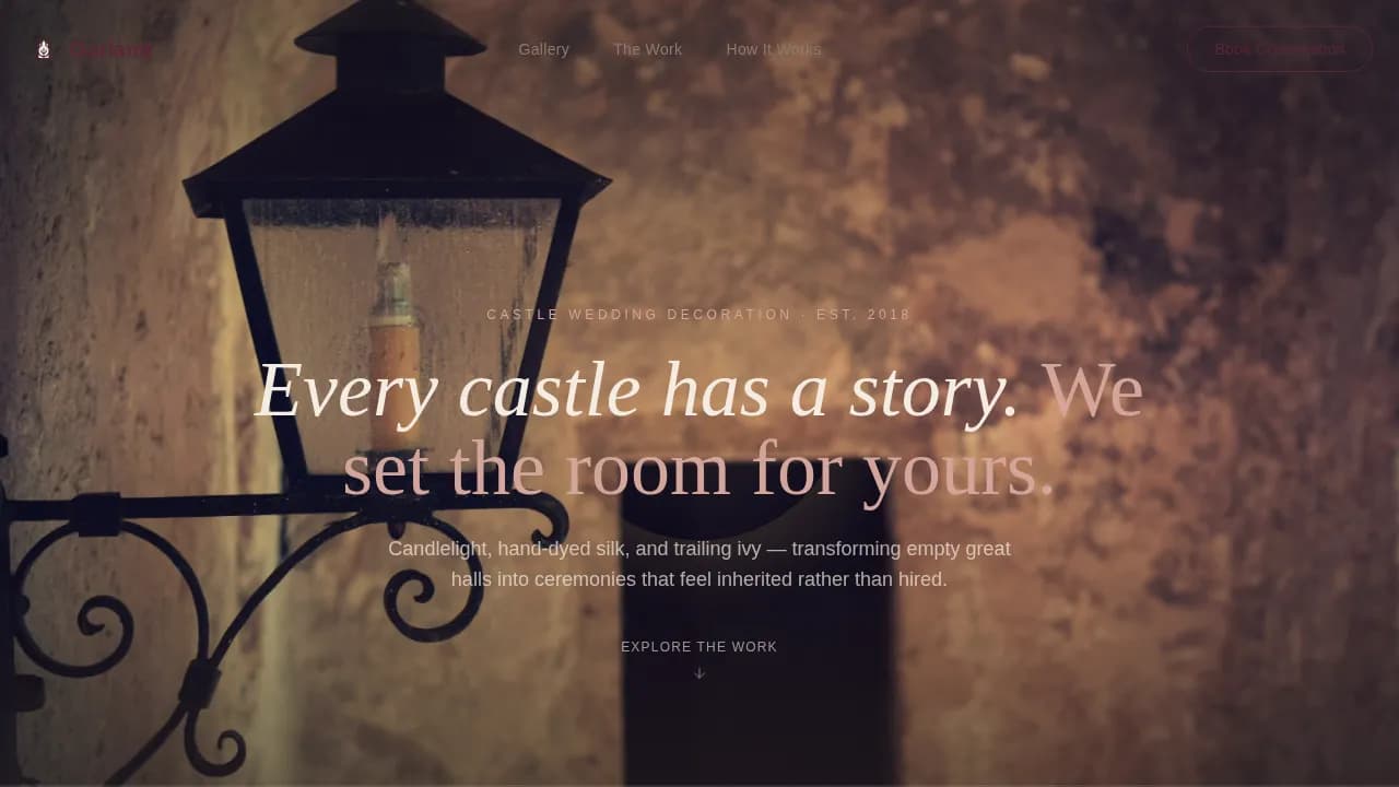 Castle Wedding Booking Website Template