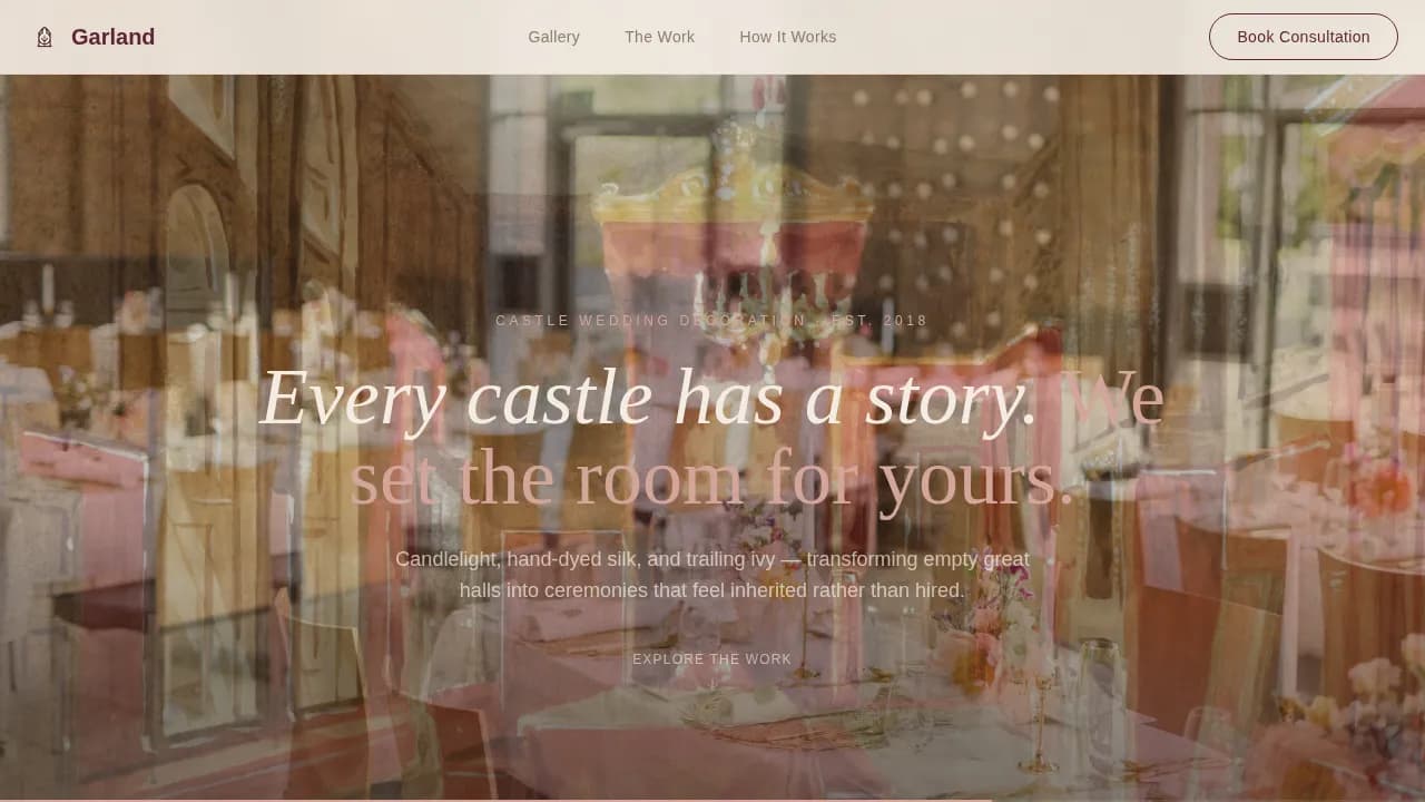 Castle Wedding Booking Website Template