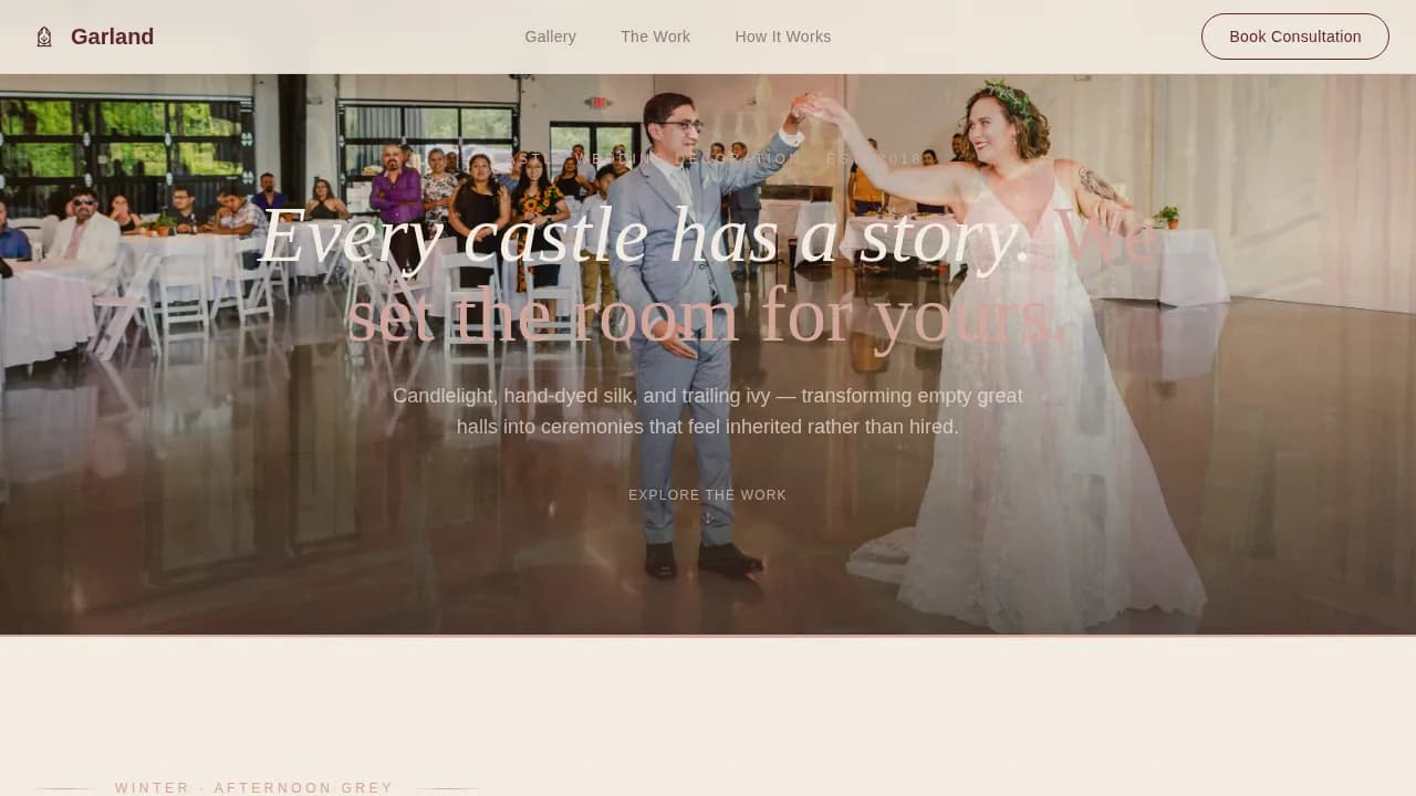 Castle Wedding Booking Website Template
