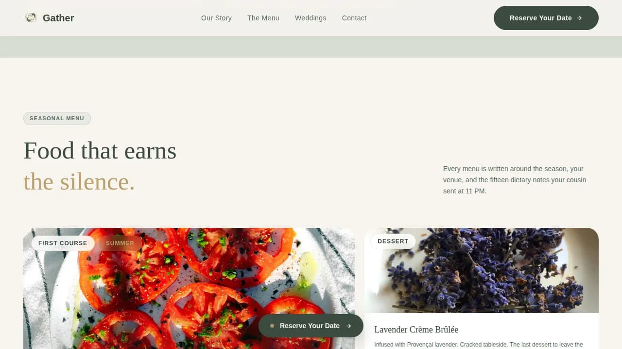 Garden Wedding Booking Website Template