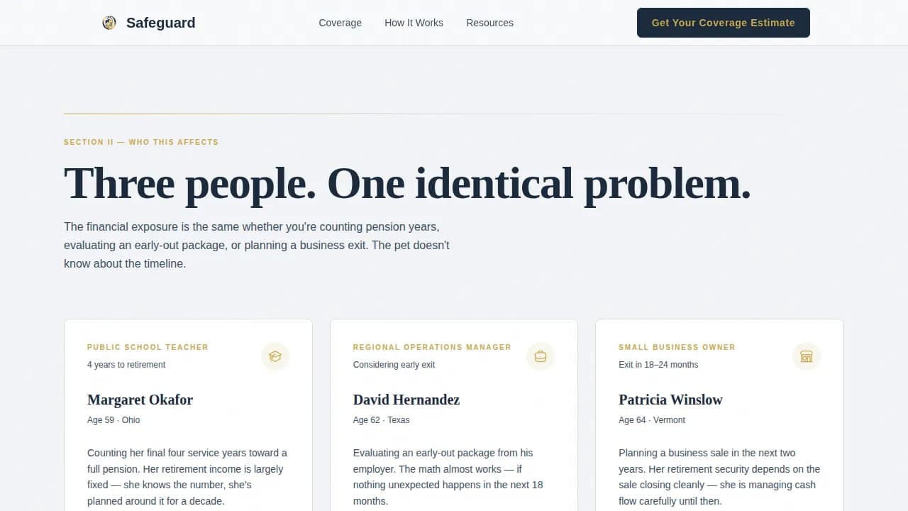 Pre-Retiree Insurance Reviews Website Template