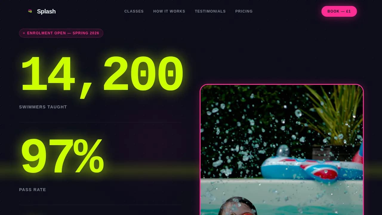Swimming & Aquatic Center Booking Website Template