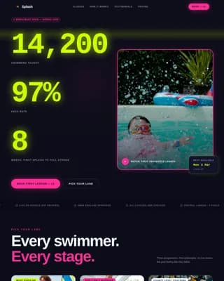 Swimming & Aquatic Center Booking Website Template