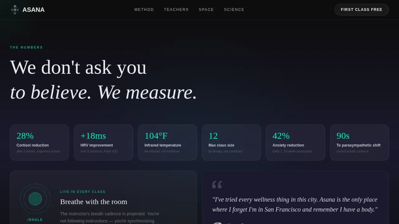 Infrared Yoga Studio Premium Website Template