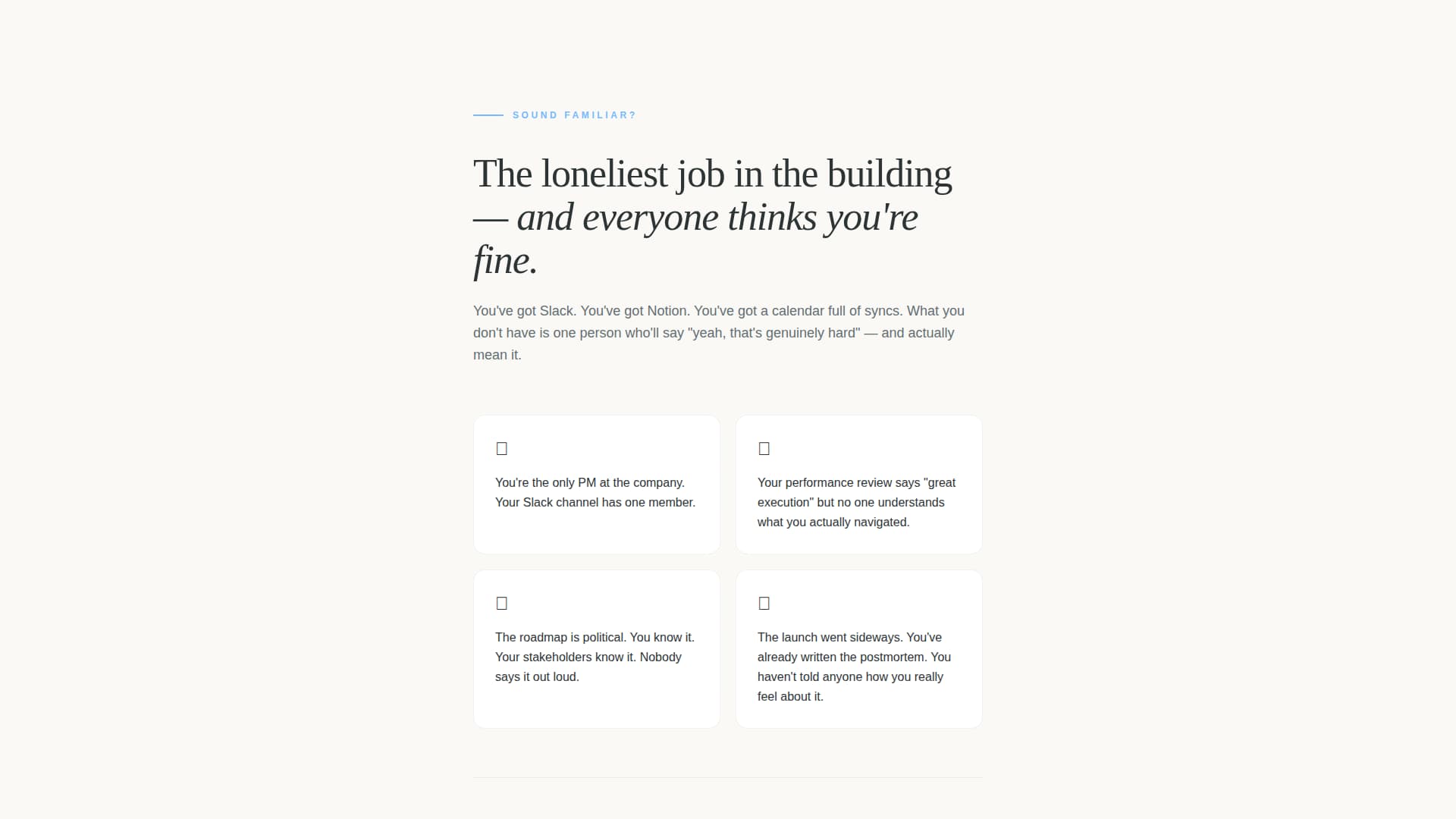 Standup - Honest Productmanagers Landing Page Template