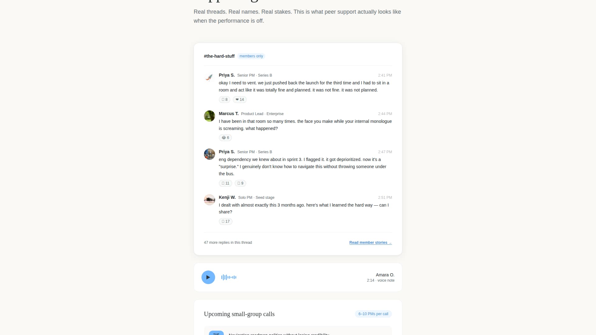 Standup - Honest Productmanagers Landing Page Template