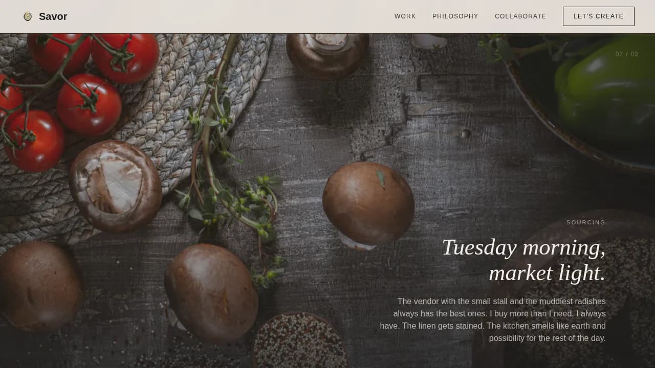 Chef & Culinary Personality Blog Website Template