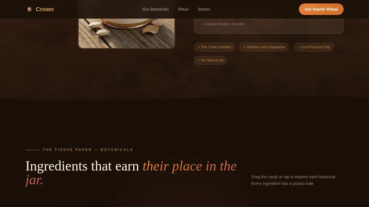 Crown — Premium Textured Hair Care Landing Page Template