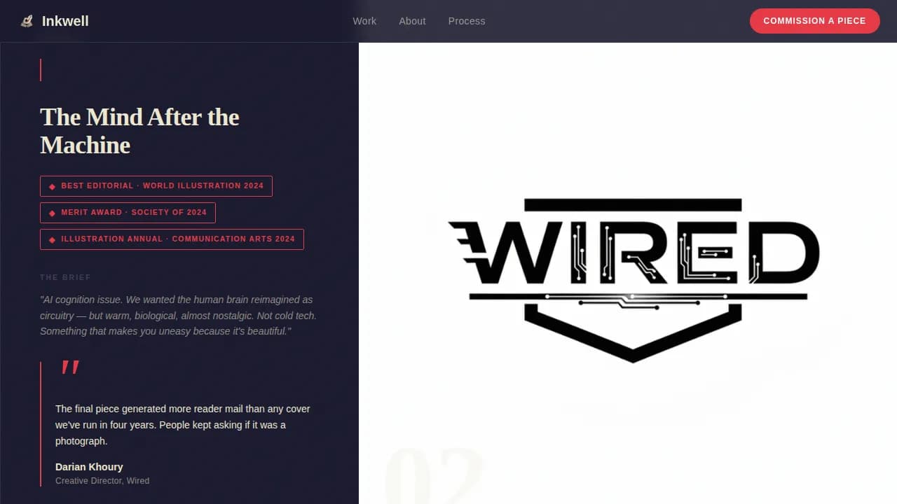 Illustration & Art Portfolio Reviews Website Template