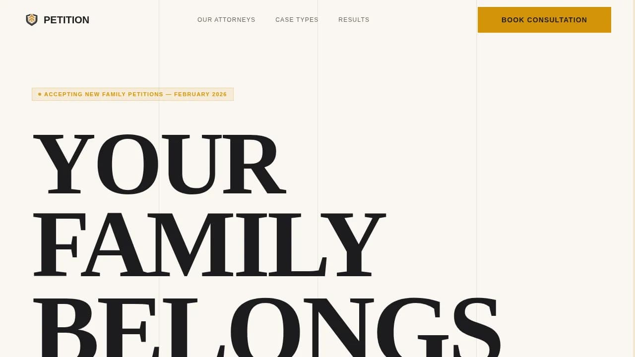 Petition — Expert Immigration Counsel Landing Page Template