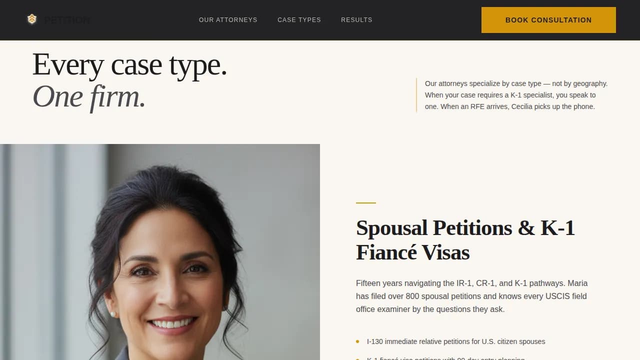 Petition — Expert Immigration Counsel Landing Page Template