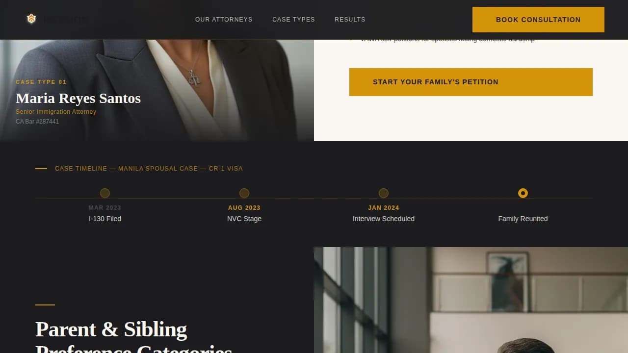 Petition — Expert Immigration Counsel Landing Page Template